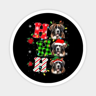 Ho Ho Ho Saint Bernard Dog Christmas Magnet